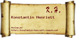Konstantin Henriett névjegykártya